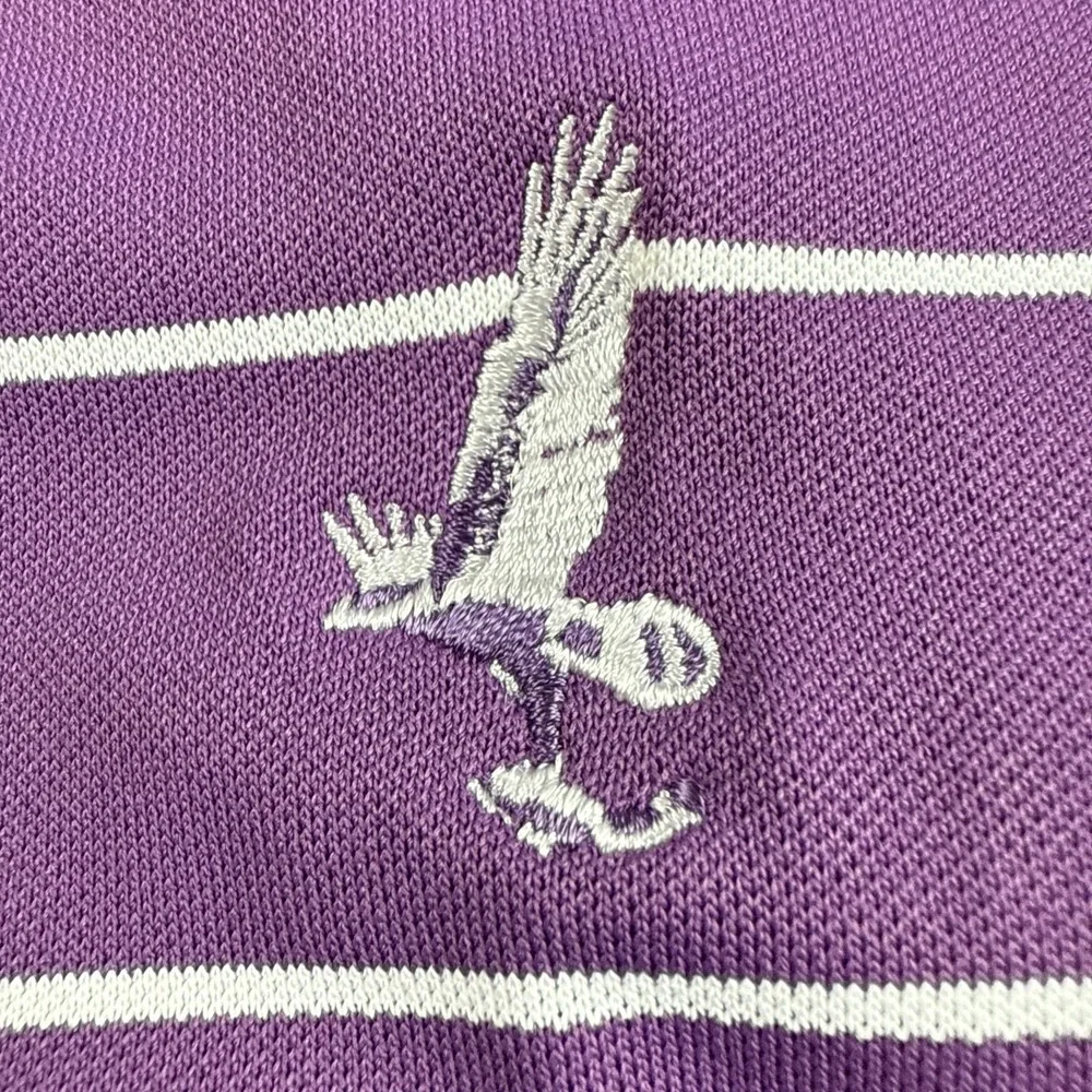 Peter Millar Summer Comfort Polo Shirt XL‎ Purple White Stripe Golf Stretch